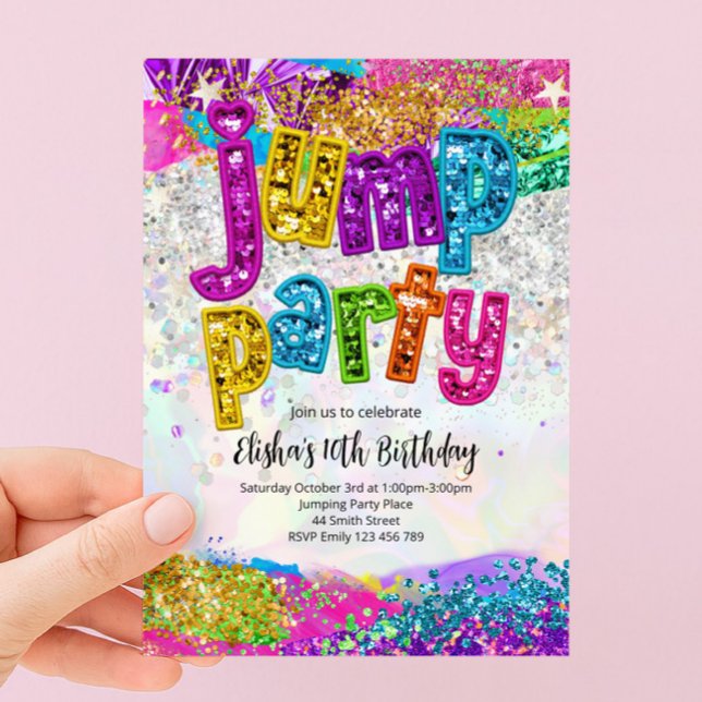 Invitation pour une fête d'anniversaire avec saut  (Créateur téléchargé)