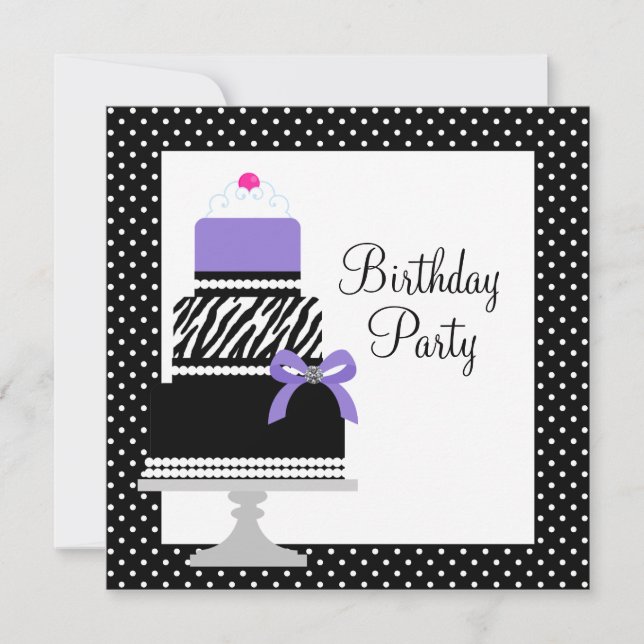 Invitation pour une fête d'anniversaire avec un Cu (Devant)