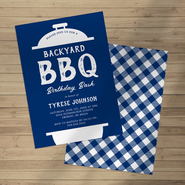 Invitation pour une fête d'anniversaire BBQ à carr (Créateur téléchargé)