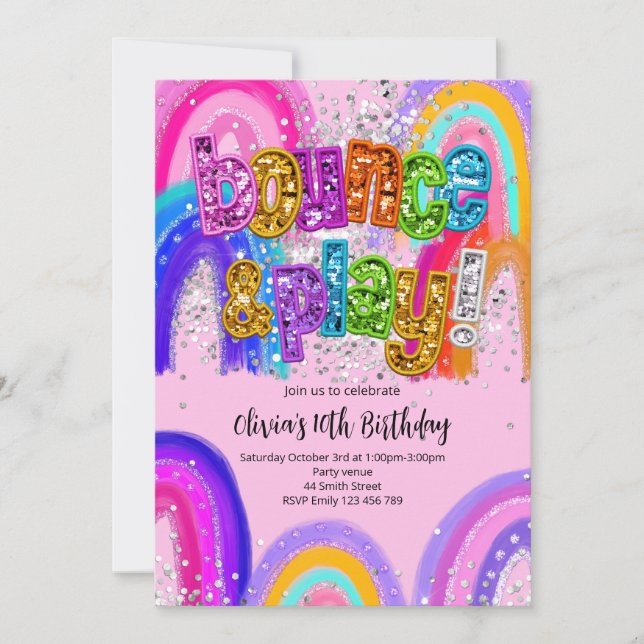 Invitation pour une fête d'anniversaire Bounce Par (Devant)