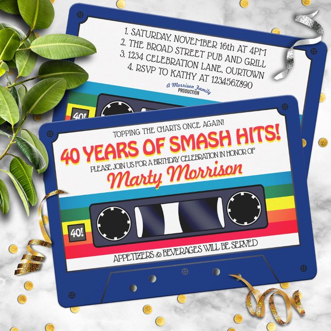 Invitation pour une fête d'anniversaire cassette r (Créateur téléchargé)