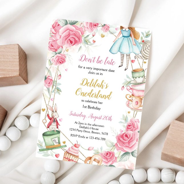 Invitation pour une fête d'anniversaire d'Alice au (Créateur téléchargé)