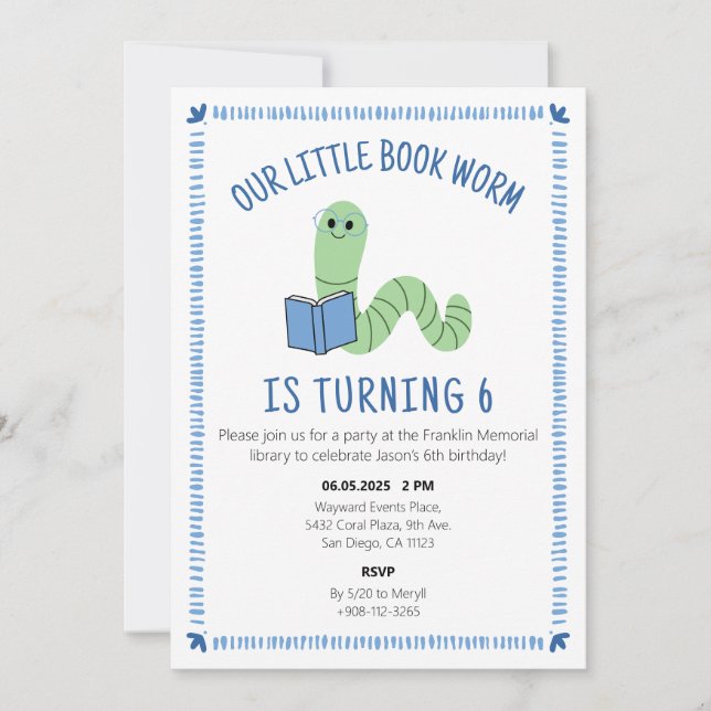 Invitation pour une fête d'anniversaire d'amoureux (Devant)