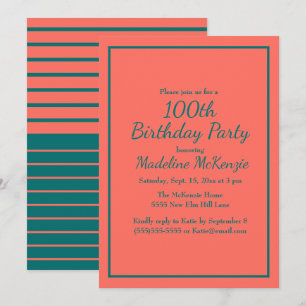 Invitation pour une fête d'anniversaire de 100 ans