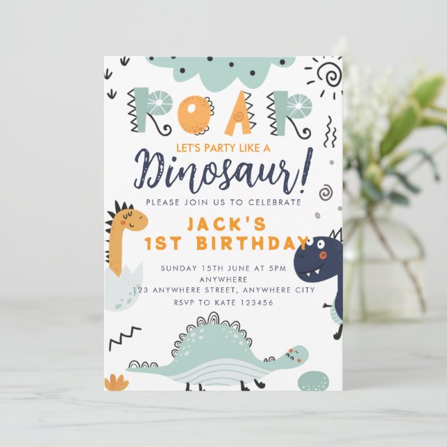 Invitation pour une fête d'anniversaire de 1 an av (Debout devant)