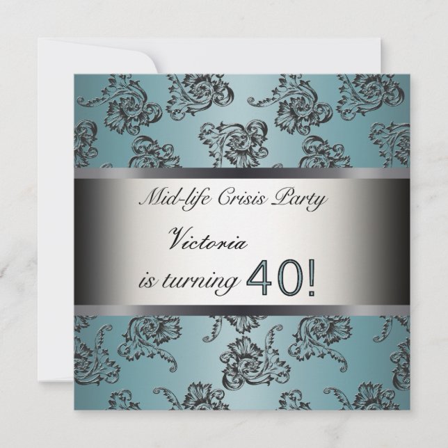 Invitation pour une fête d'anniversaire de 40 ans  (Devant)