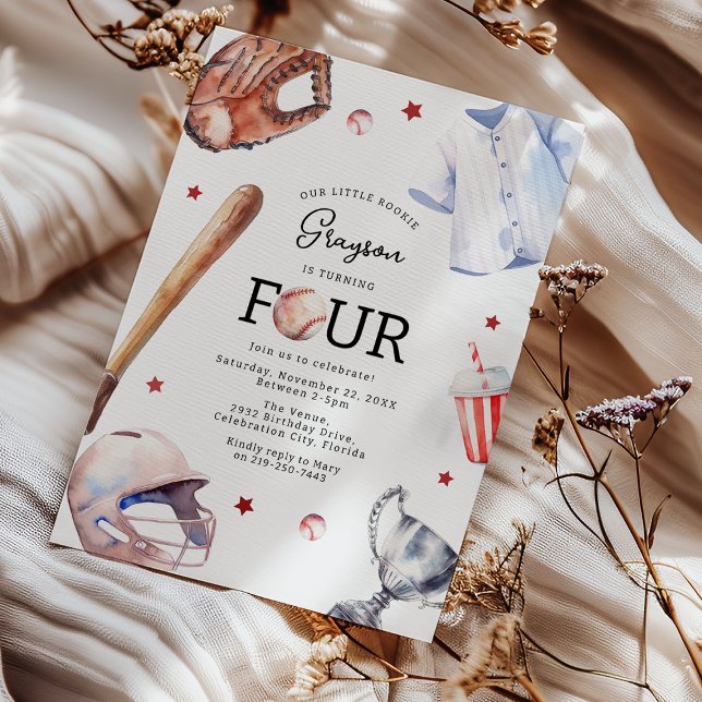 Invitation pour une fête d'anniversaire de 4 ans d (Créateur téléchargé)