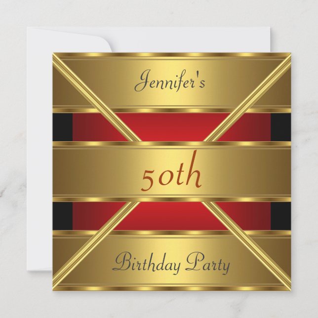 Invitation pour une fête d'anniversaire de 50 ans  (Devant)