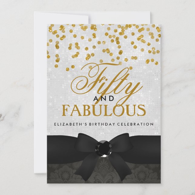 Invitation pour une fête d'anniversaire de 50 ans  (Devant)