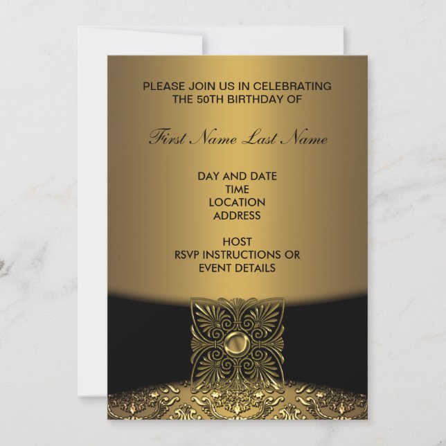 Invitation pour une fête d'anniversaire de 50 ans  (Devant)