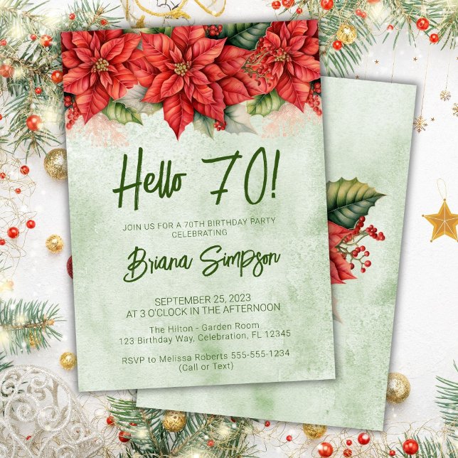 Invitation pour une fête d'anniversaire de 70 ans  (Créateur téléchargé)