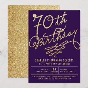 Invitation pour une fête d'anniversaire de 70 ans