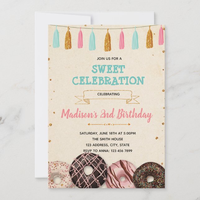 Invitation pour une fête d'anniversaire de bébé av (Devant)