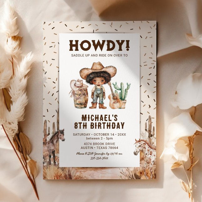 Invitation pour une fête d'anniversaire de cow-boy (Créateur téléchargé)