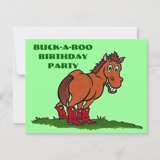 INVITATION POUR UNE FÊTE D'ANNIVERSAIRE DE COW-BOY (Devant)
