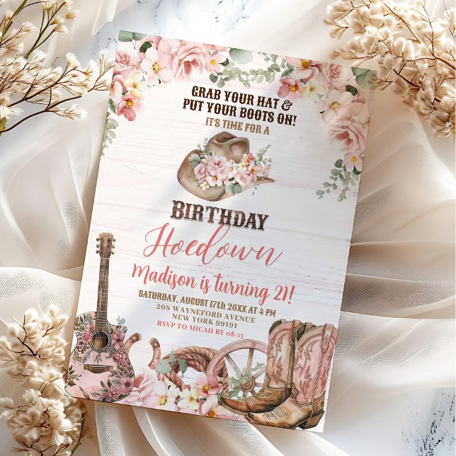 Invitation pour une fête d'anniversaire de cowgirl (Créateur téléchargé)