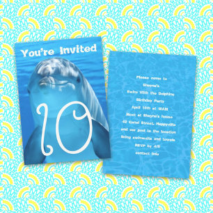 Invitation pour une fête d'anniversaire de dauphin