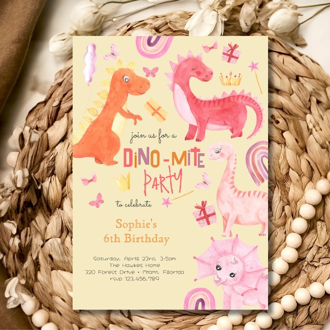 Invitation pour une fête d'anniversaire de dinosau (Créateur téléchargé)