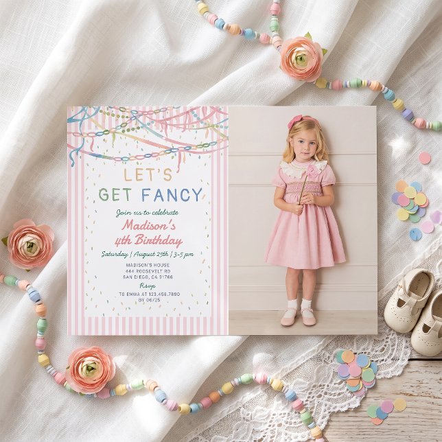 Invitation pour une fête d'anniversaire de fille é (Créateur téléchargé)