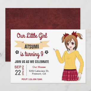 Invitation pour une fête d'anniversaire de fille j