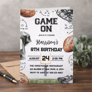 invitation pour une fête d'anniversaire de footbal