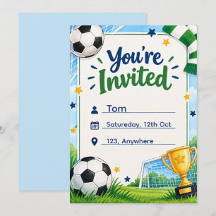 Invitation pour une fête d'anniversaire de footbal