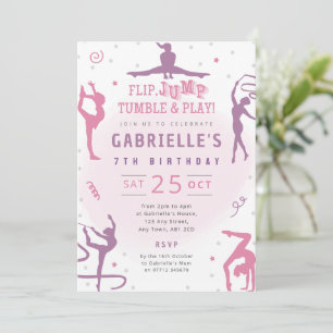 Invitation pour une fête d'anniversaire de gymnast