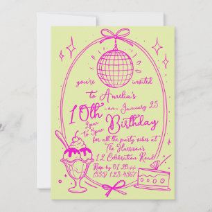 Invitation pour une fête d'anniversaire de la fill