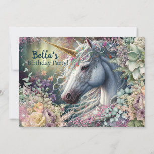 Invitation pour une fête d'anniversaire de licorne