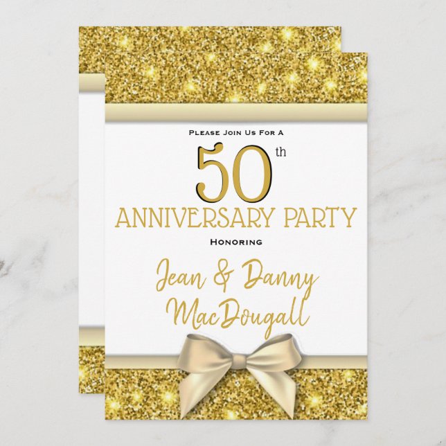 Invitation pour une fête d'anniversaire de mariage (Devant / Derrière)