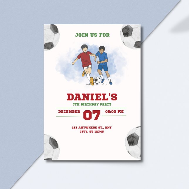 Invitation pour une fête d'anniversaire de match d (Créateur téléchargé)
