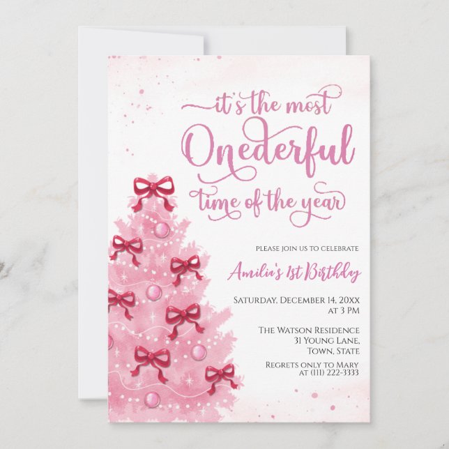 Invitation pour une fête d'anniversaire de Noël ro (Devant)