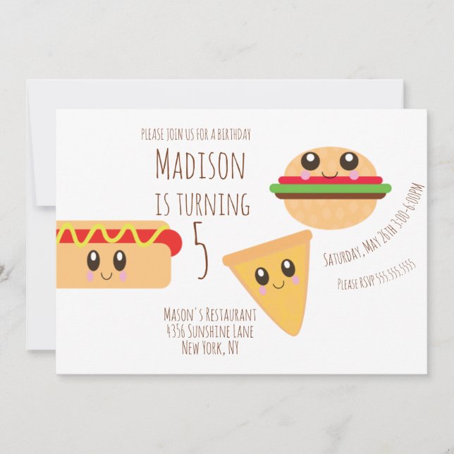 Invitation pour une fête d'anniversaire de pique-n (Devant)