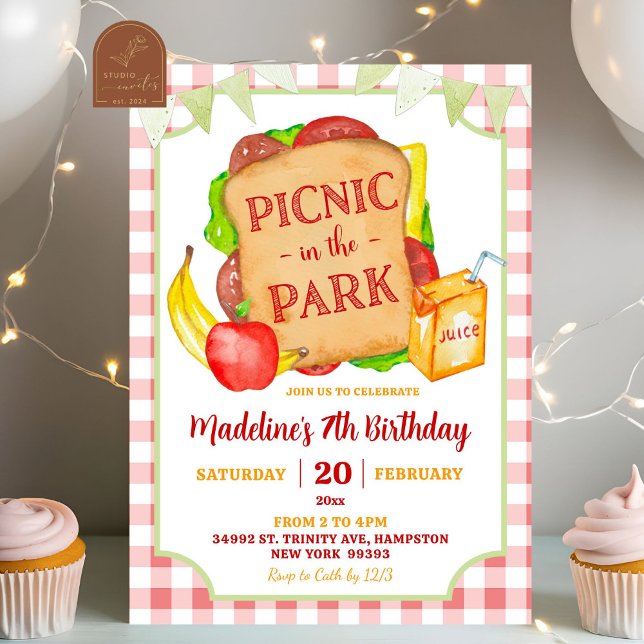 Invitation pour une fête d'anniversaire de pique-n (Créateur téléchargé)