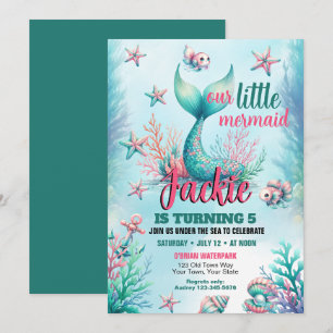 Invitation pour une fête d'anniversaire de sirène