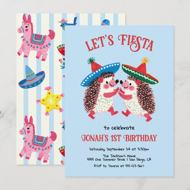 Invitation pour une fête d'anniversaire de style M (Devant / Derrière)
