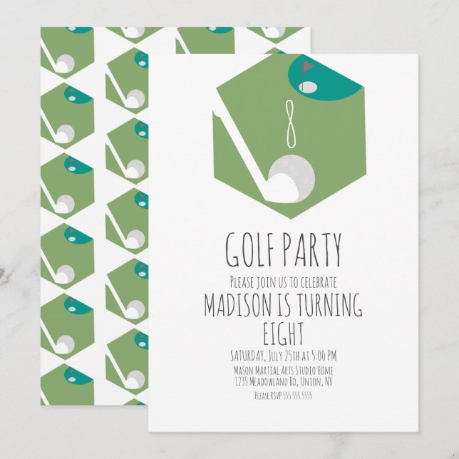 Invitation pour une fête d'anniversaire de terrain (Devant / Derrière)