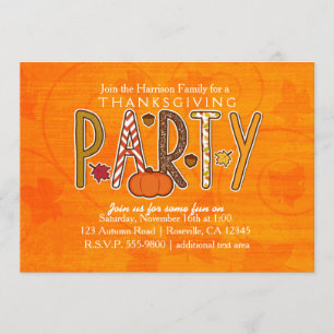 Invitation pour une fête d'anniversaire de Thanksg