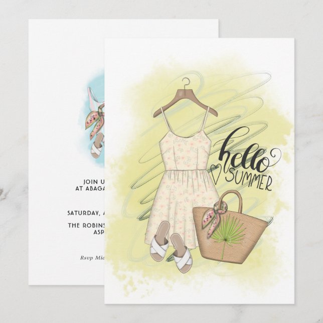 Invitation pour une fête d'anniversaire de vacance (Devant / Derrière)