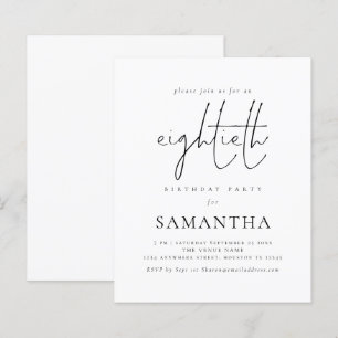 Invitation pour une fête d'anniversaire des 80 ans