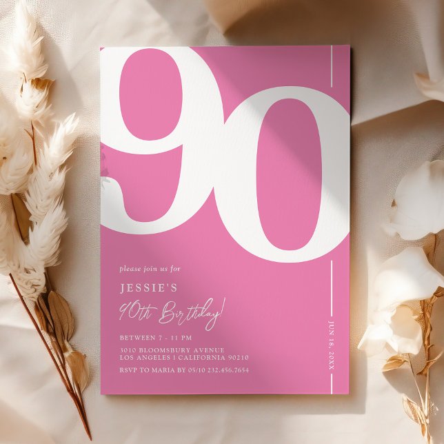 Invitation pour une fête d'anniversaire des 90 ans (Créateur téléchargé)
