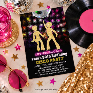 Invitation pour une fête d'anniversaire disco tout