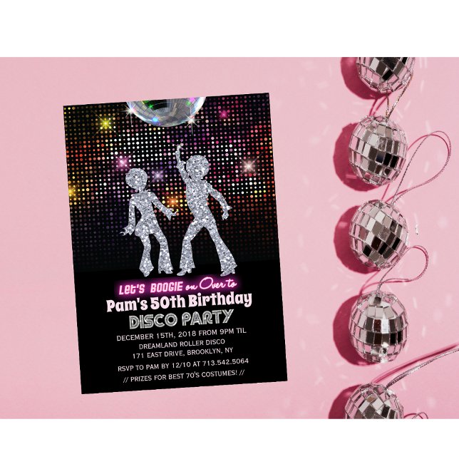Invitation pour une fête d'anniversaire disco tout (Créateur téléchargé)