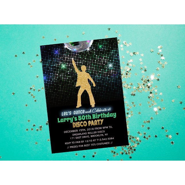 Invitation pour une fête d'anniversaire disco tout (Créateur téléchargé)