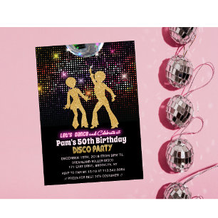 Invitation pour une fête d'anniversaire disco tout