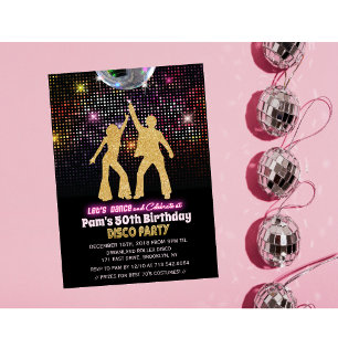 Invitation pour une fête d'anniversaire disco tout