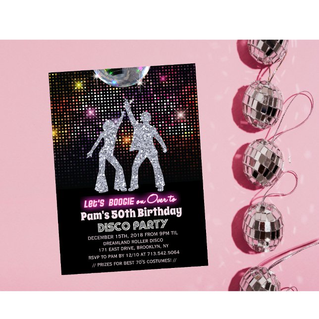 Invitation pour une fête d'anniversaire disco tout (Créateur téléchargé)
