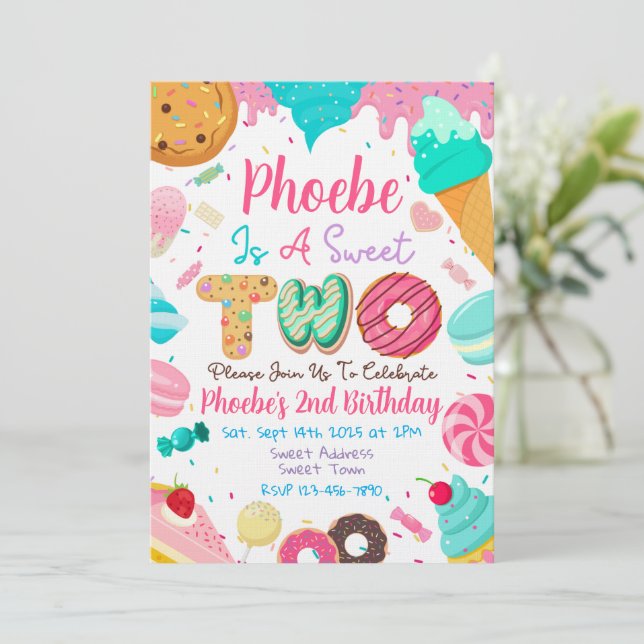 Invitation pour une fête d'anniversaire "Douce Deu (Debout devant)