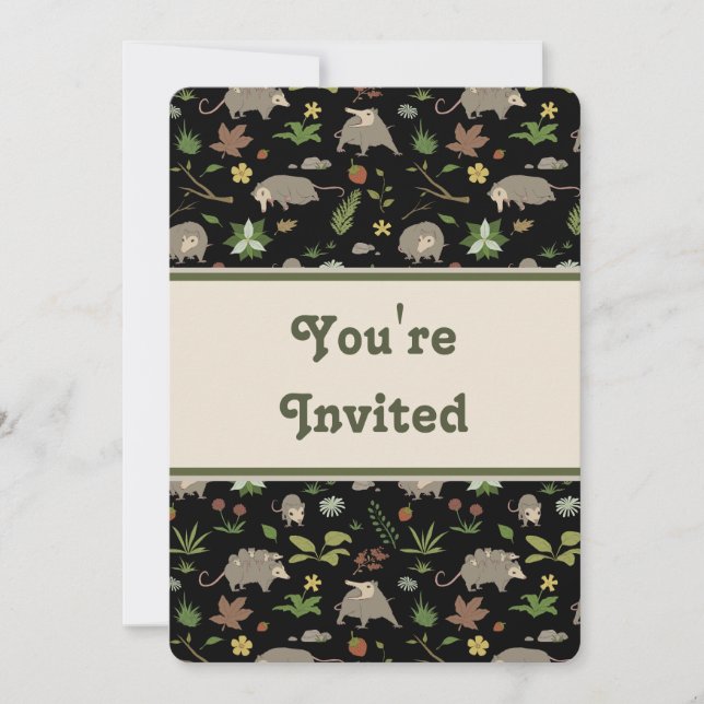 Invitation pour une fête d'anniversaire en forêt a (Devant)