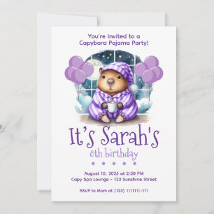 Invitation pour une fête d'anniversaire en pyjama